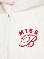 Thumbnail for your product : Miss Blumarine glittery logo knitted hoodie