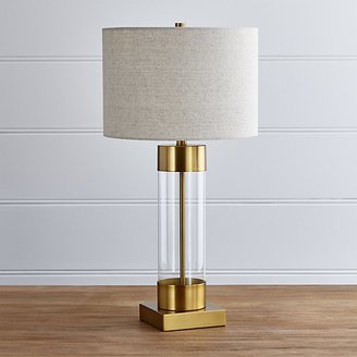 Crate & Barrel Avenue Brass Table Lamp with USB Port