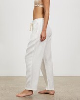 Thumbnail for your product : IN BED Women's White Pyjama Bottoms - 100% Linen Pants - Size 3 at The Iconic