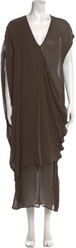 Nicholas K Tent Dress Green Long Sleeve with V-Neck