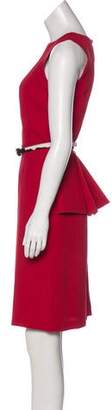 Fendi Sleeveless Knee-Length Dress Red Sleeveless Knee-Length Dress