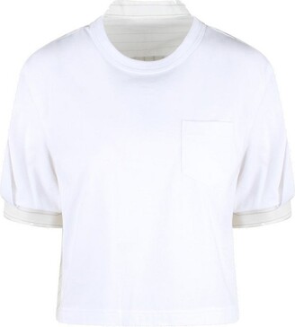 Sacai x Thomas Mason Mixed Media Top - ShopStyle