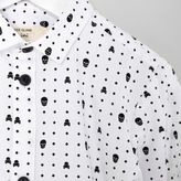Thumbnail for your product : River Island Mini boys white skull print shirt