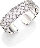 Thumbnail for your product : Jude Frances Soho White Topaz & Sterling Silver Small Lattice Cuff Bracelet