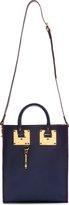 Thumbnail for your product : Sophie Hulme Navy Saddle Leather & Gold Mini Tote Bag
