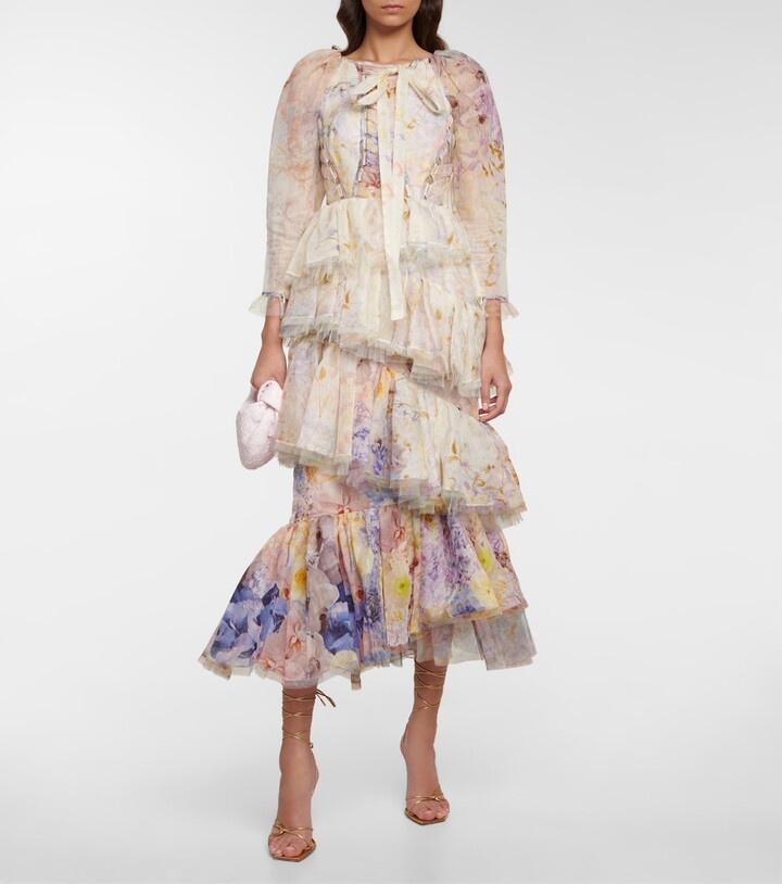 Zimmermann Rhythmic Asymmetric organza midi dress ShopStyle