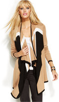 Thumbnail for your product : INC International Concepts Long-Sleeve Draped Colorblock Cardigan