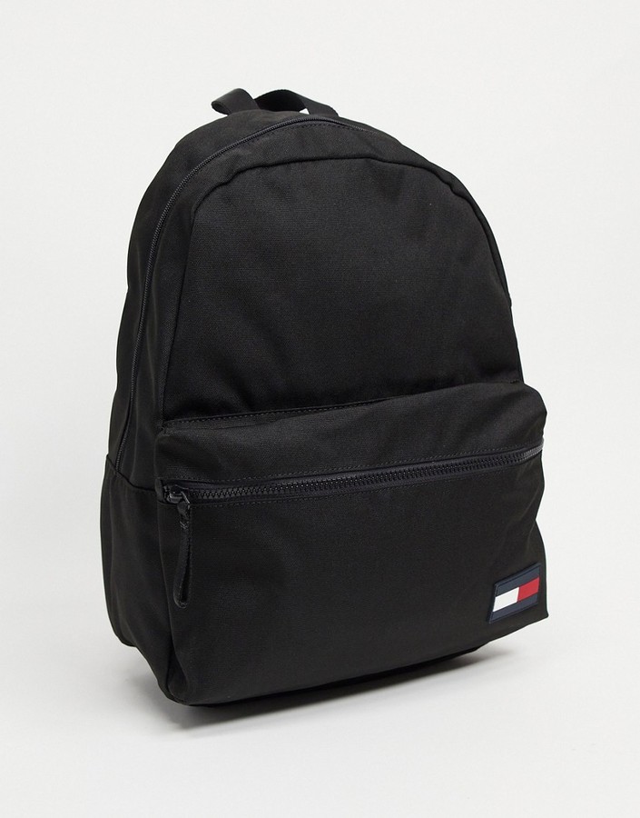 Tommy Hilfiger nylon backpack with flag logo in black ShopStyle