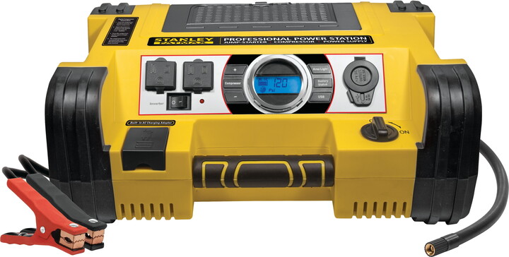 STANLEY 700A Instant/1400A Peak Professional Power Station w/Compressor and 500W Inverter