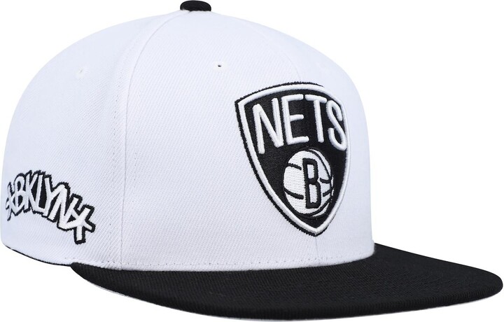 Men's Brooklyn Nets Mitchell & Ness White Core Side Snapback Hat