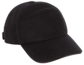Hermes Leather-Trimmed Cashmere Cap
