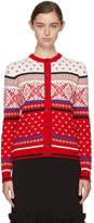 Thumbnail for your product : MSGM Red Intarsia Cardigan