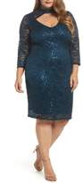 Thumbnail for your product : Marina Choker Neck Lace Sheath Dress