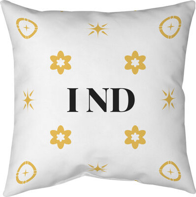 Khieu Indianapolis Basketball Colors White Gold Twill Pillow 14 Inch X 14 Inch