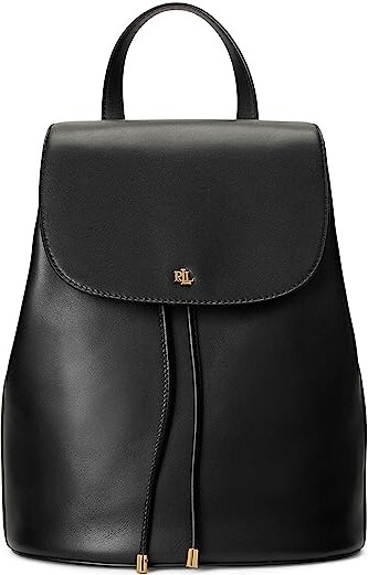 Lauren Ralph Lauren Leather Medium Winny Backpack (Black) Backpack Bags ...