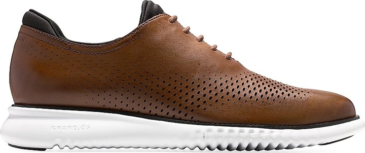 Cole Haan Men's 2.ZEROGRAND Laser Wingtip Oxfords - Tan Black Ivory - Size 10