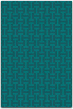 Bloomsbury Market H Logo Turquoise Geometric Patterned Woven Base Rug