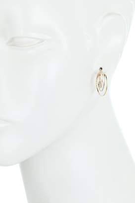 Candela Tricolor 14K Gold Diamond Cut 25mm Hoop Earrings