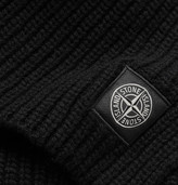 Thumbnail for your product : Stone Island Logo-Appliqued Ribbed Wool Scarf