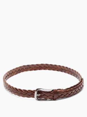 Brunello Cucinelli Woven Leather Belt - Brown