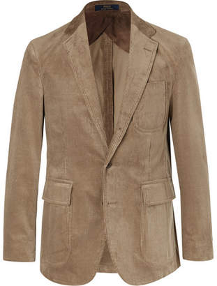 Polo Ralph Lauren Light-brown Morgan Slim-fit Unstructured Cotton-corduroy Blazer - Brown