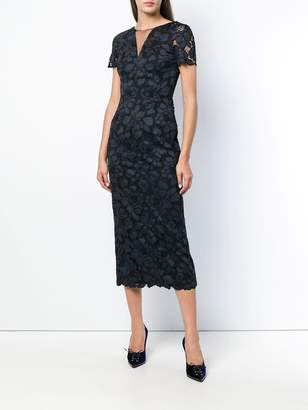 Talbot Runhof lotus lace fitted dress