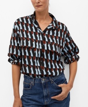 MANGO Women's Printed Flowy Shirt - ShopStyle Long Sleeve Tops