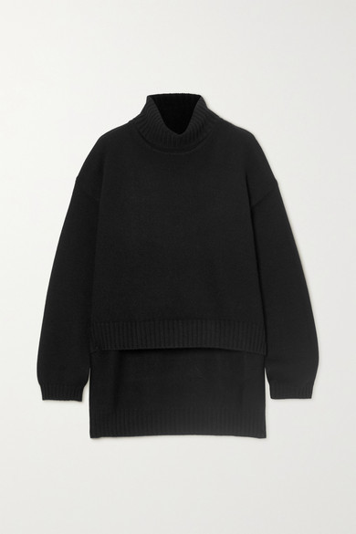 Tom Ford Asymmetric Cashmere Turtleneck Sweater - Black - ShopStyle