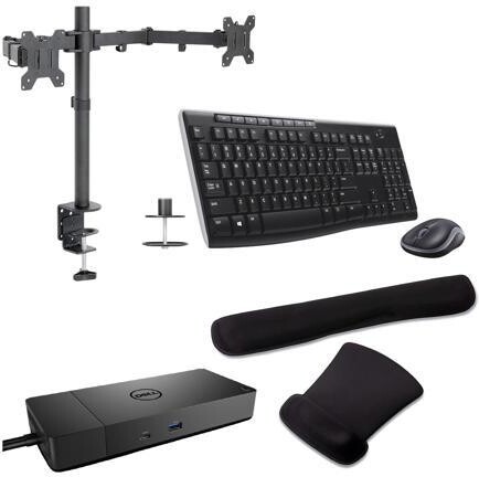 Dell Performance WD19DCS USB-C Dock 210W Triple 4K Support, HDMI, DisplayPort, USB Hub and Ethernet Bundled with Desk Mount Dual Monitor Stand,...