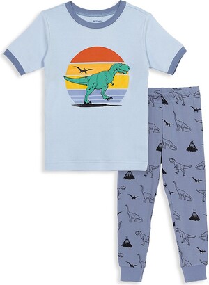 Pajamas for Boys Space Dinosaur Plane Sharks Kid Clothes Short Sleeve PJ Sets Sleepwear 2-12 Years Blue Rocket Double Set 5 