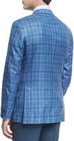 Thumbnail for your product : Ermenegildo Zegna Plaid Two-Button Jacket, Light Blue/Green