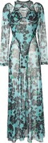 Semi-Sheer Floral-Print Maxi Dress 