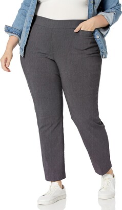 Briggs New York Women's Flat Front Pull On Pant with Slimming Solution 