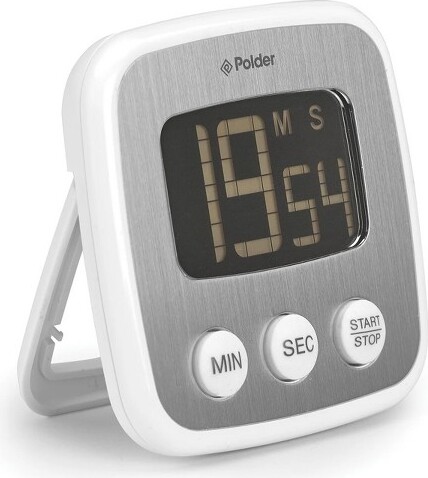 Polder Twist Digital Kitchen Timer with Extra Large Display and 100 Minute Countdown, Black