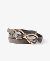 Thumbnail for your product : Forever 21 Bejeweled Bow Skinny Waist Belt