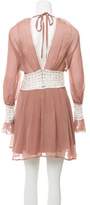 Thumbnail for your product : For Love & Lemons Long Sleeve Silk Mini Dress w/ Tags