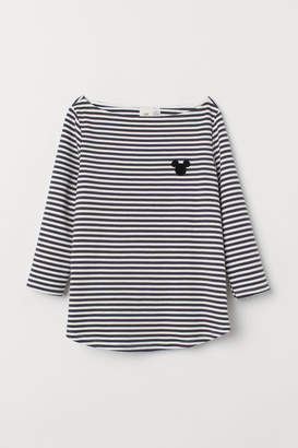 H&M Boat-neck Top - Gray