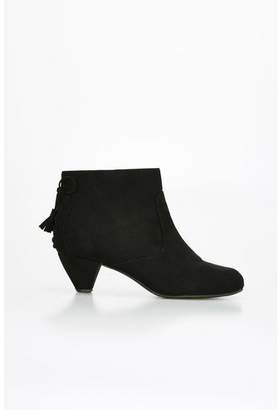 Evans Extra Wide Fit Black Lace Back Ankle Boots