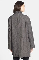 Thumbnail for your product : Eileen Fisher High Collar Wool Blend Drape Front Coat