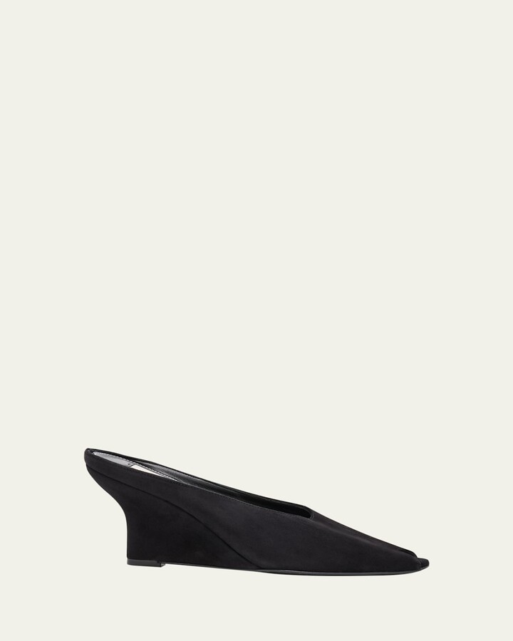 Totême Velvet Peep-Toe Mules