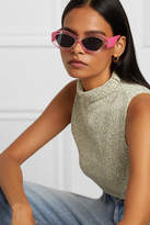 Thumbnail for your product : Le Specs The Ginchiest Hexagon-frame Acetate Sunglasses - Bright pink