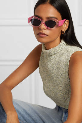 Le Specs The Ginchiest Hexagon-frame Acetate Sunglasses - Bright pink
