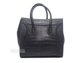 Thumbnail for your product : Celine Pre-Owned Black Croc Embossed Leather Small Phantom Tote