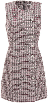 Veronica Beard Culter Button-embellished Tweed Mini Dress