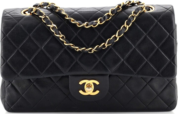 Chanel Vintage Medium Classic, Lambskin, Black SHW - Laulay Luxury