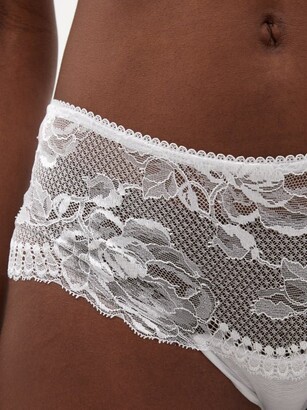 La Perla Brigitta Leavers-lace And Tulle Briefs - White