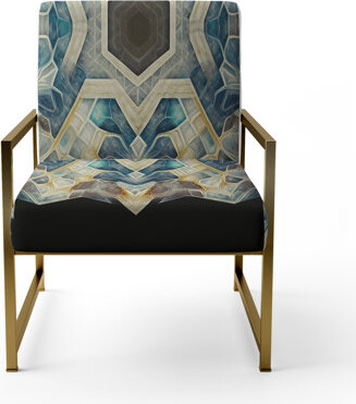 East Urban Home Brickner - Upholstered Abstract Geometric Accent Arm Chair