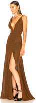 Thumbnail for your product : PatBO Pleated Lurex Gown in Copper | FWRD