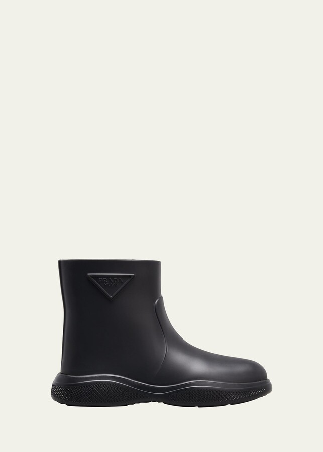 Prada Rubber Logo PullOn Rain Booties ShopStyle