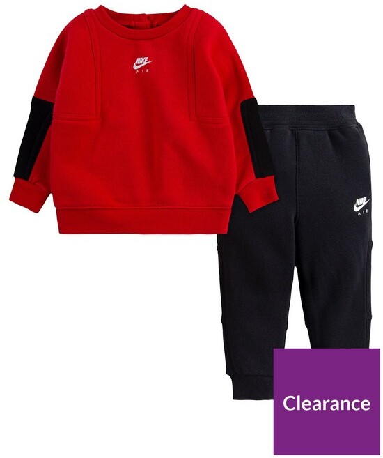 Nike Infant Air Crew Sweat Top & Pant Set - Red - ShopStyle